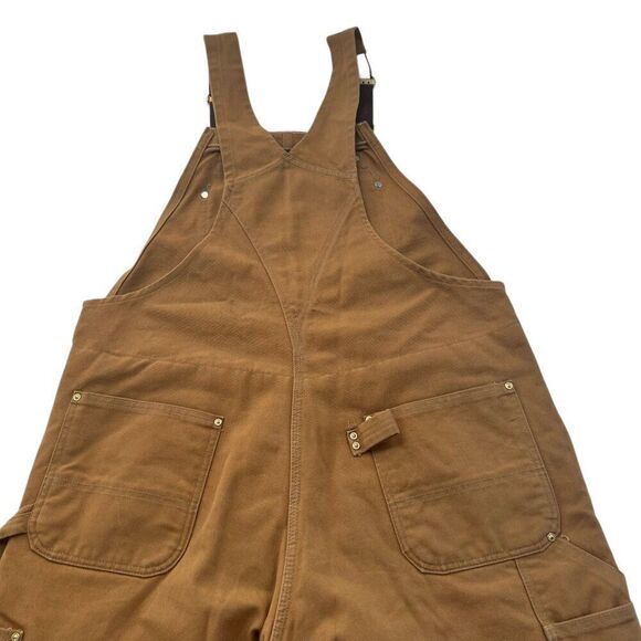 Carhartt Vintage Men's Quilted Lined Double Knee Overalls Brown Size 40 x 28 - Picture 6 of 13